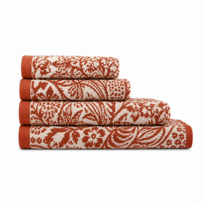 William Morris Håndklæde Strawberry Thief Linen Rust i gruppen Tilbehør / Frotté hos Sängvaruhuset Elgen (502125326198200)