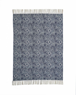 William Morris Plaid Marigold Indigo Blue