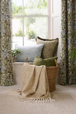 William Morris Plaid Marigold Hessian Natural 