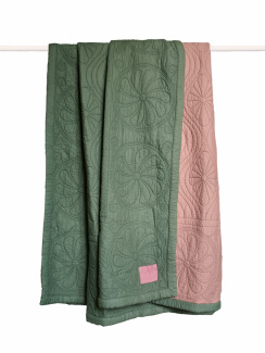 Mille Notti Bedspread Durham Dew Green/Pink