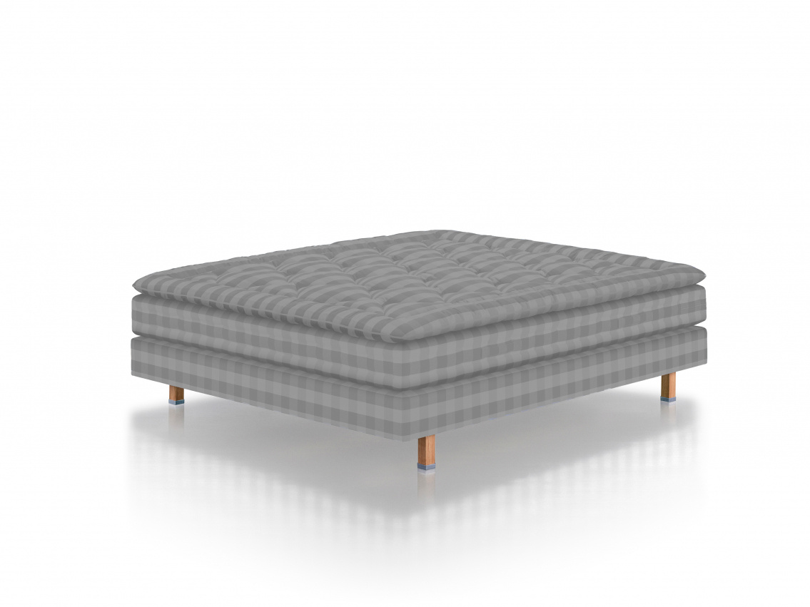 Hästens Maranga Continental Bed Solid Grey Check