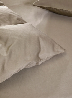 Hoie Pillowcase Harmoni stone-washed satin Beige 70x100 cm