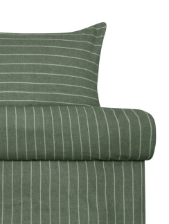 Hoie Sengetøjssæt Sebastian Flannel Dæmpet Grøn 150x210 cm