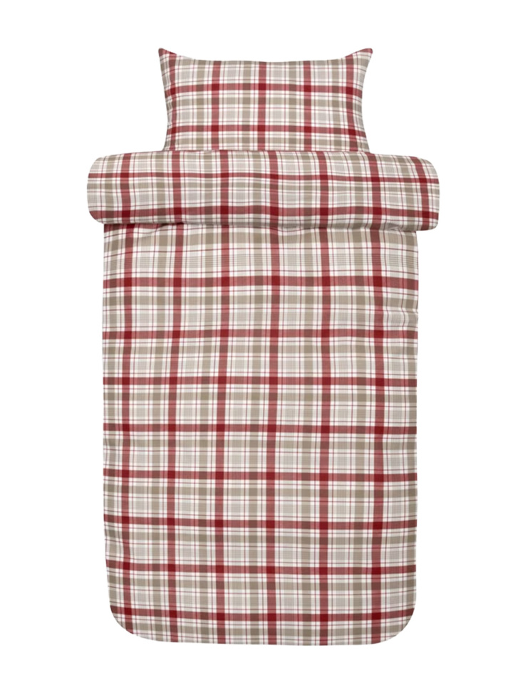 Hoie Duvet Cover Set Gabriel Flannel Red 150x210 cm in the group Bedding / Brands / Hoie Bedding at Sängvaruhuset Elgen (70009009)