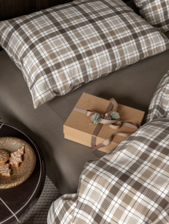 Hoie Duvet Cover Set Gabriel Flannel Chocolate Brown 150x210 cm