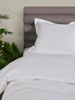 Tempur Satin Luxe Jacquard Duvet Cover White