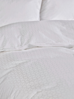 Tempur Satin Luxe Jacquard Duvet Cover White