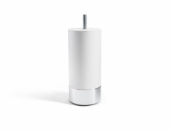 Carpe Diem Beds Bed Legs Cylinder White with Aluminium Foot
