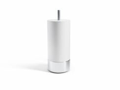 Carpe Diem Beds Bed Legs Cylinder White with Aluminium Foot