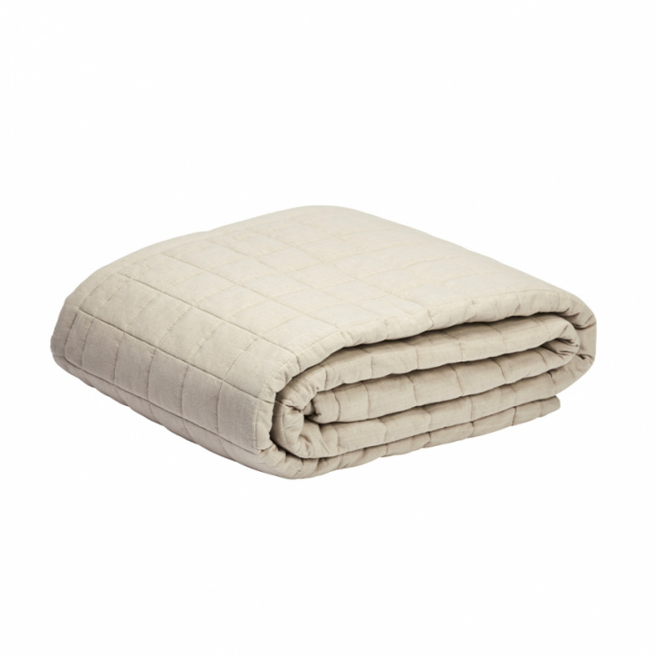 Gripsholm Bedspread Quilted Linen Beige