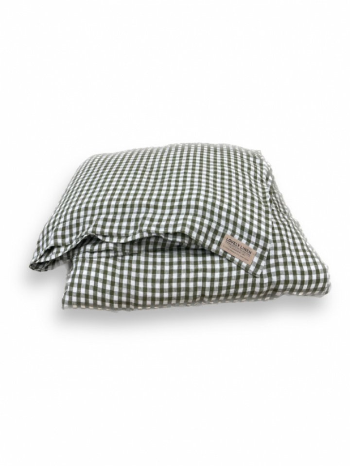 Lovely Linen Misty Påslakan Square Jeep Green 150x210 cm