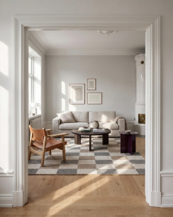 Classic Collection rug Checked Grey/natural
