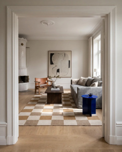Classic Collection rug Checked yellow/natural