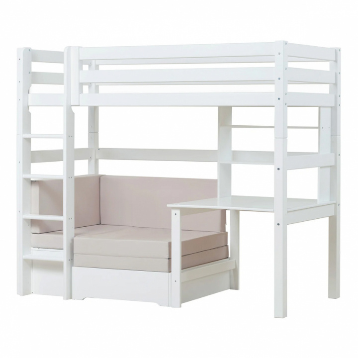 Hoppekids Eco Luxury Korkea Sänky Study and Chill 90x200 cm ryhmässä Sängyt / Kerrossängyt ja lastensängyt / hoppekids @ Sängvaruhuset Elgen (CHILL-A38-1-SC01)