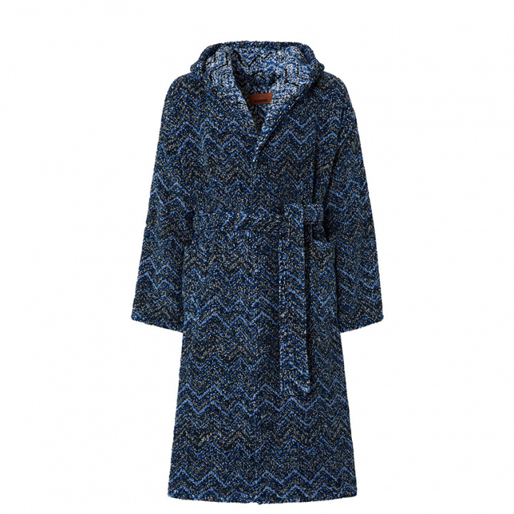 MISSONI Azul Cotton Terry Chevron Kylpytakki ryhmässä Vuodevaatte / Aamutakit @ Sängvaruhuset Elgen (D3AC99713_azul)