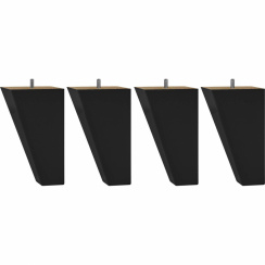Hilding Bed Legs Curved Black Wood