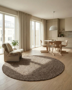 Classic Collection Round Rug Merino Brown