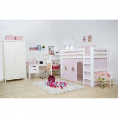 Hoppekids Eco Luxury Mid-High Bed with Straight Ladder 90x200 cm