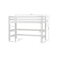 Hoppekids Eco Luxury Mid-High Bed with Straight Ladder 90x200 cm