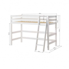 Hoppekids Eco Luxury Mid-High Bed with Sloping Ladder 90x200 cm