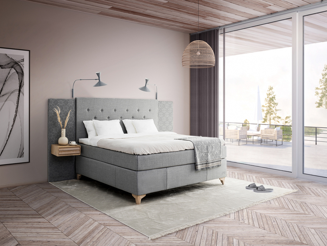Jensen Supreme Icon Continental Bed Grey 180x200 cm