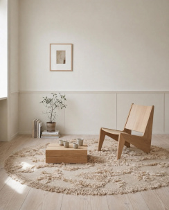 Classic Collection Round Rug Rio Beige 220 cm 