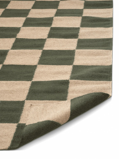 Classic Collection Matto Square Metsänvihreä/Luonnonvalkoinen