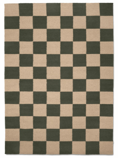 Classic Collection Matto Square Metsänvihreä/Luonnonvalkoinen