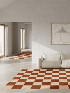Classic Collection Matto Square Terracotta/Luonnonvalkoinen
