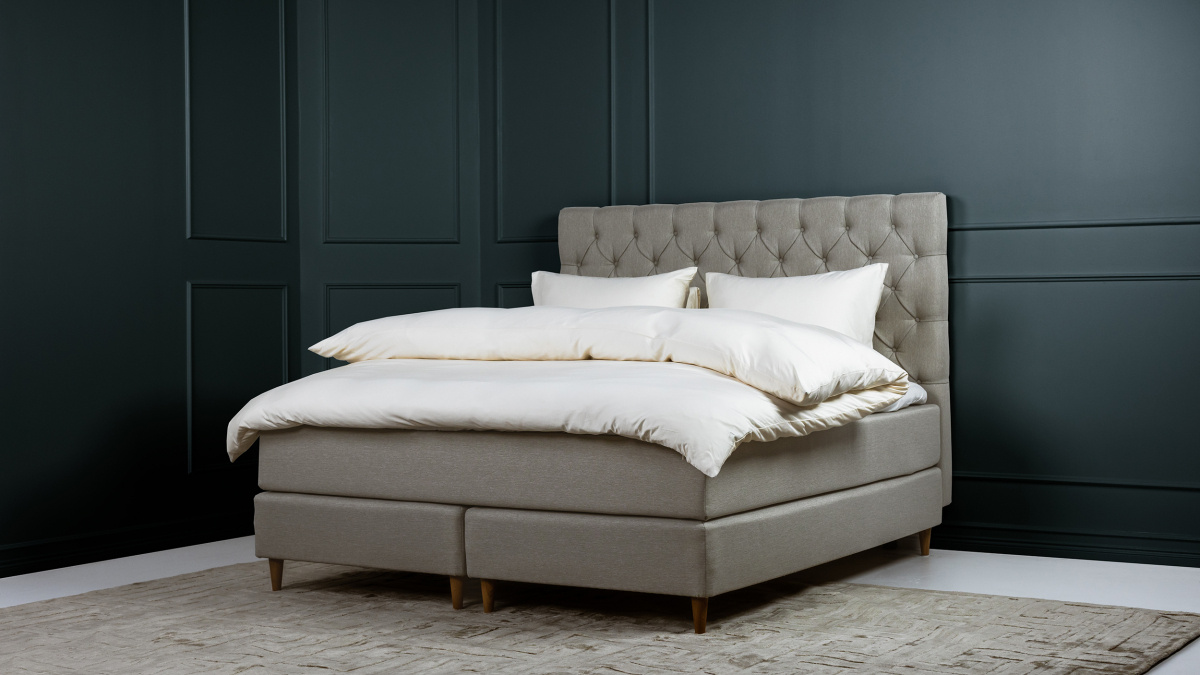 Winga Chess Continental Bed Beige 160