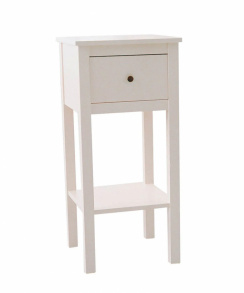 All in Wood Tuvan Side Table White